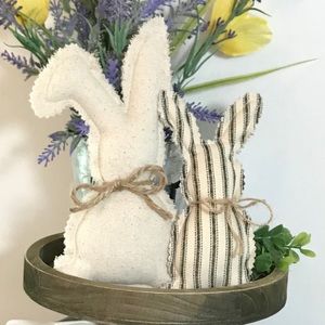 Farmhouse Easter Decor Fabric Rabbits & Carrots